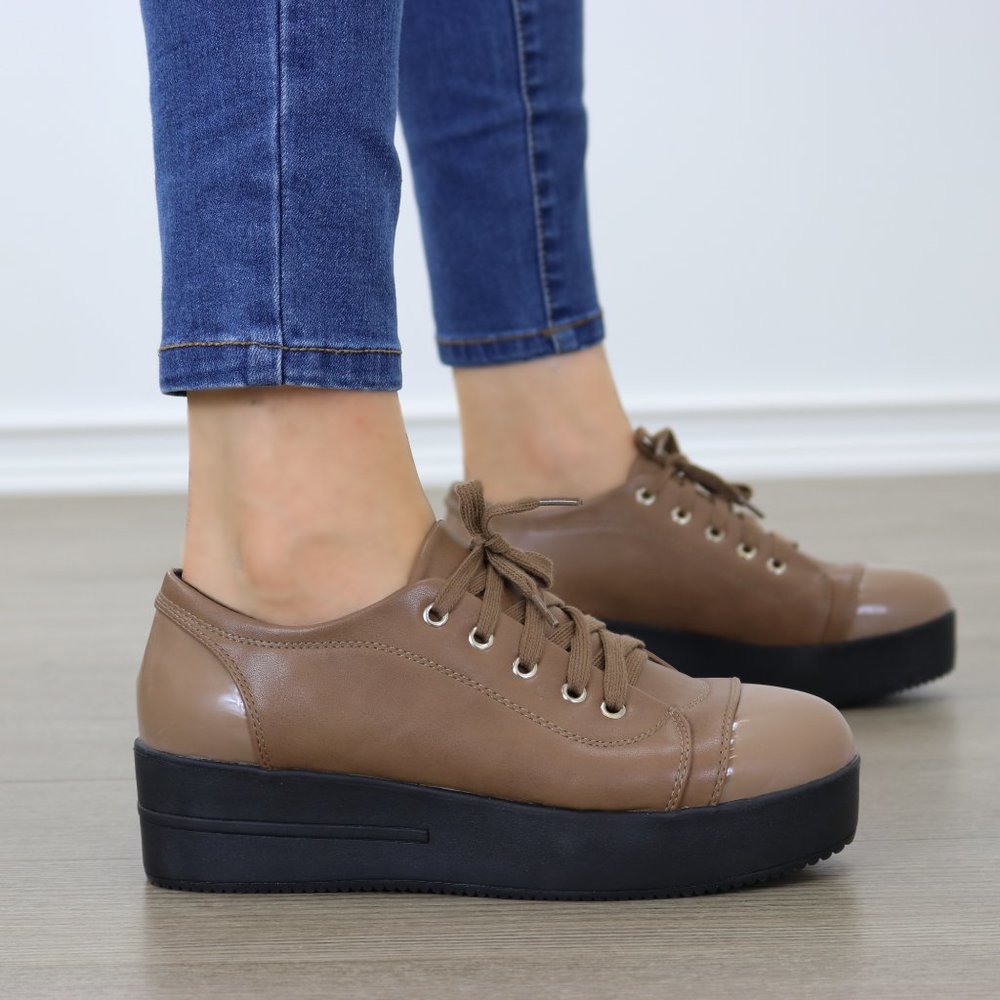 Brown Fashion Creeper Sneakers - Picture 2 of 8